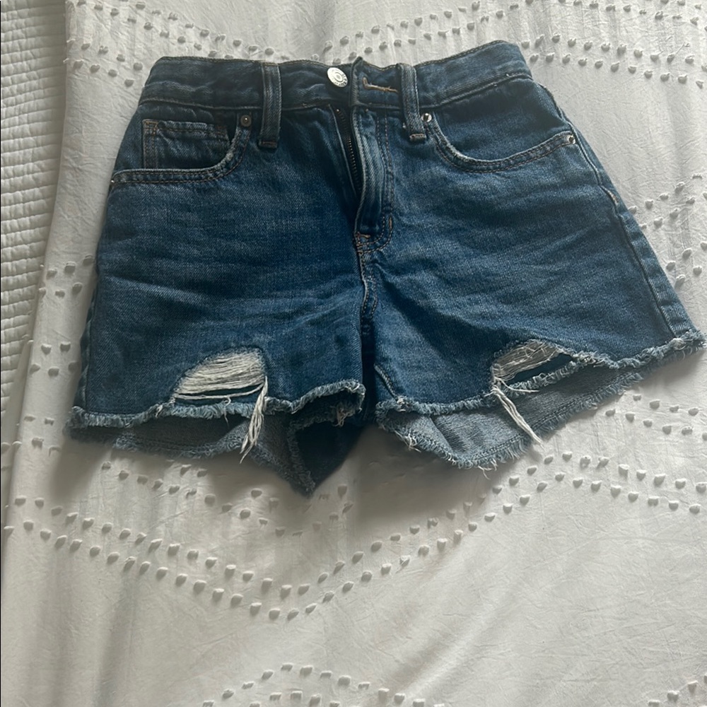 Old Navy Dark Blue Distressed Jean Shorts